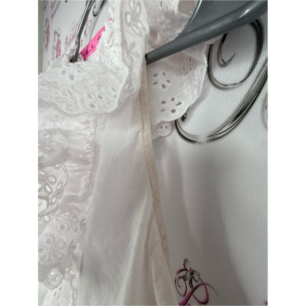 Divided tank top Lacie style White Eyelet Ruffle V-Neck Sleeveless Top - Picture 5 of 9